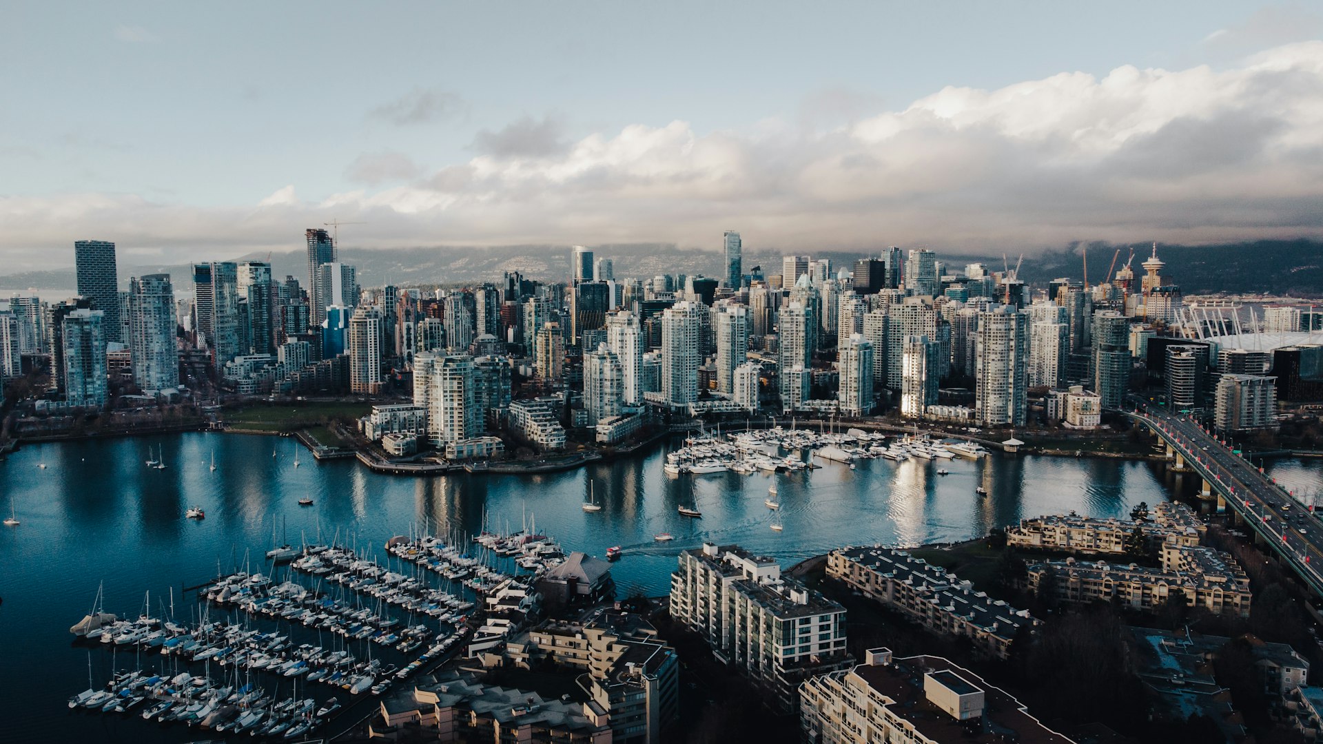 Vancouver Skyline and False Creek Marina